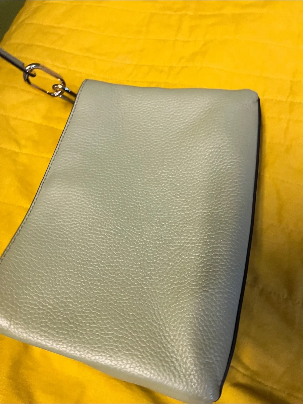 Michael Kors mint green Pebbled Leather Shoulder Bag